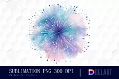 Watercolor Pastel Fireworks Clipart, Illustration PNG Product Image 1