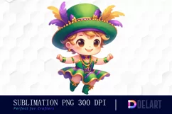 Watercolor Mardi Gras Clipart, Illustration PNG Product Image 1