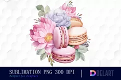 Watercolor Macaron With Pastel Colors PNG Clipart Product Image 1
