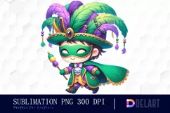 Watercolor Mardi Gras Clipart, Illustration PNG Product Image 1