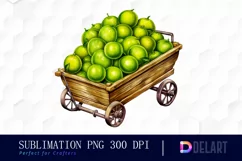 Wooden Cart Of Limes Clipart Product Image 1