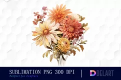 Watercolor Autumn Bouquet Clipart, Illustration PNG Product Image 1