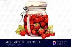 Watercolor A Beautiful Jam Jar Sublimation Graphics Product Image 1