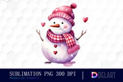 Watercolor Pink Christmas Clipart, Sublimation Graphics Product Image 1