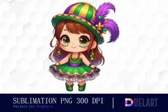 Watercolor Mardi Gras Clipart, Illustration PNG Product Image 1