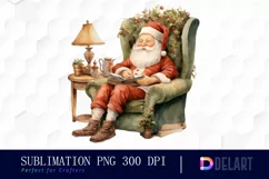 Watercolor Santa Claus Life Clipart, Graphic Product Image 1