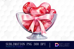 Watercolor Valentines Candy Shop Clipart, Illustration PNG Product Image 1