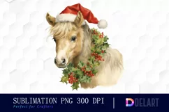 Watercolor Christmas Vintage Farm Clipart, Sublimation Art Product Image 1