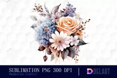 Watercolor Vintage Floral Bouquet Dreamy Clipart, Artwork Product Image 1