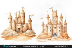 Watercolor Sandcastle Sublimation Art Clipart Product Image 1