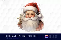 Watercolor Santa Claus Clipart, Sublimation Art Product Image 1
