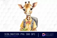 Watercolor Animal Back to School Clipart, Illustration PNG Product Image 1