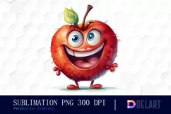 Watercolor Cartoon Apple PNG Clipart Product Image 1