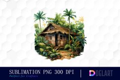 Jungle Hut Jungle Scene Sublimation Clipart Product Image 1