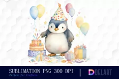Watercolor Animal in Party Clipart, Sublimation Art Product Image 1