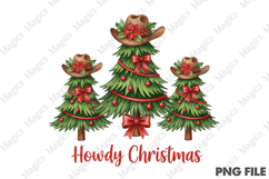 Howdy Christmas Tree Cowboy Western PNG | Christmas Quotes Product Image 1