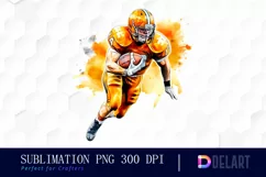 Watercolor American Football Clipart Design Product Image 1