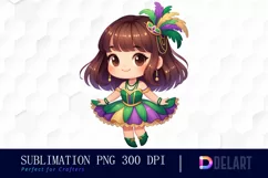 Watercolor Mardi Gras Clipart, Illustration PNG Product Image 1