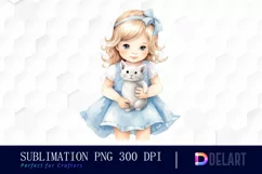 Watercolor Vintage Cute Baby Girl With Sublimation Graphics Product Image 1