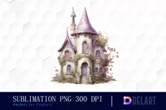 Watercolor Fairy House Clipart, Sublimation Graphics Product Image 1