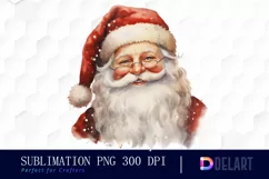 Watercolor Santa Claus Clipart, Sublimation Art Product Image 1