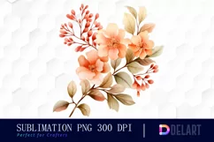 Watercolor Autumn Bouquet Flower Clipart, Sublimation Art Product Image 1