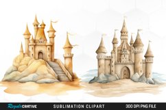 Watercolor Sandcastle Sublimation Art Clipart Product Image 1
