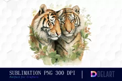 Watercolor Animal Couple Clipart, PNG Product Image 1