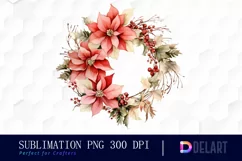 Watercolor Red Poinsettia Clipart, Sublimation Art Product Image 1