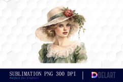 Watercolor Vintage Christmas Clipart, Sublimation Art Product Image 1