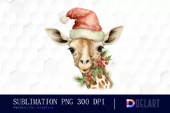 Watercolor Pastel Christmas Animal Clipart, Illustration PNG Product Image 1