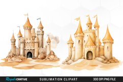 Watercolor Sandcastle Sublimation Art Clipart Product Image 1