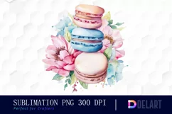 Watercolor Macaron With Pastel Colors PNG Clipart Product Image 1