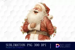 Watercolor Santa Claus Clipart, PNG Product Image 1