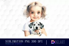 Watercolor vintage cute baby girl Sublimation Graphics Product Image 1