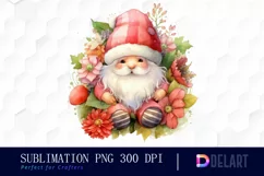 Watercolor Santa Summer Clipart, PNG Product Image 1