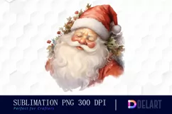 Watercolor Santa Claus Clipart, Sublimation Art Product Image 1