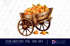 Wooden Cart Of Peachs Sublimation Graphics Product Image 1