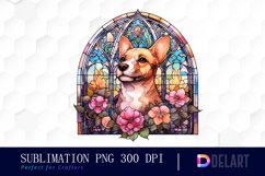 Watercolor Stained Glass Gothic Dog Clipart Image Product Image 1