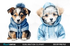 Watercolor Puppies Sublimation Art Clipart Product Image 1
