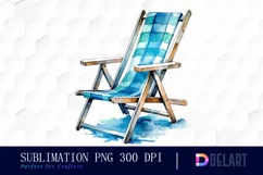 Watercolor Beach Chair PNG Clipart Product Image 1