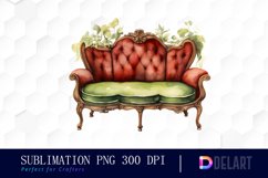 Watercolor Vintage Christmas Clipart, Sublimation Art Product Image 1