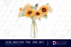 Watercolor Sunflower PNG Clipart Product Image 1
