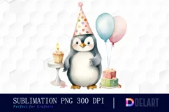 Watercolor Animal in Party Clipart, Sublimation Art Product Image 1
