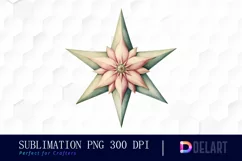 Watercolor Pastel Christmas Star Clipart, Sublimation Art Product Image 1