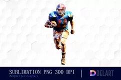 Watercolor American Football Sublimation Art Product Image 1