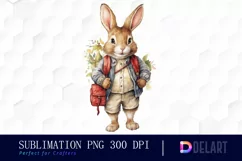 Watercolor Animal Back to School Clipart, Illustration PNG Product Image 1
