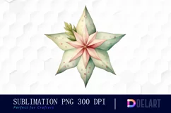 Watercolor Pastel Christmas Star Clipart, PNG Product Image 1