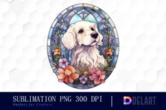 Watercolor Stained Glass Gothic Dog Clipart, Sublimation Art Product Image 1