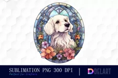 Watercolor Stained Glass Gothic Dog Clipart, Sublimation Art Product Image 1
